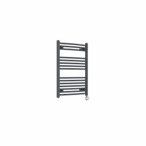 Fjord 800 x 600mm Curved Anthracite Thermostatic Touch Control Electric Heated Towel Rail