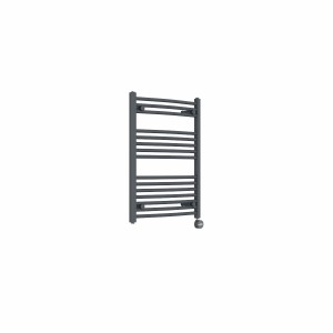 Fjord 800 x 600mm Curved Anthracite Thermostatic Touch Control Electric Heated Towel Rail
