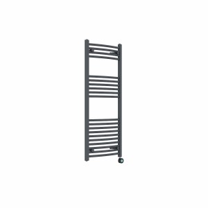 Fjord 1200 x 500mm Curved Anthracite Thermostatic Touch Control Wifi Electric Heated Towel Rail