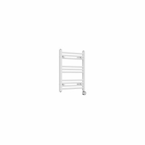Bergen 600 x 500mm Straight White Thermostatic Touch Control Electric Heated Towel Rail