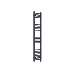 Bergen 1400 x 300mm Straight Anthracite Prefilled Electric Heated Towel Rail