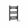 Fjord 600 x 400mm Curved Black HEC Thermostatic Electric Heated Towel Rail