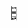 Fjord 1000 x 500mm Curved Black Thermostatic Wifi Control Electric Heated Towel Rail