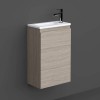 RAK-Joy 400mm One Door Wall Hung Vanity Unit With Slim Basin - Grey Elm