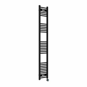 Bergen 1800 x 300mm Straight Black Thermostatic Touch Control Electric Heated Towel Rail