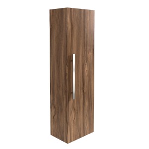 Calm Walnut Wall Mounted Tall Bathroom Storage Unit