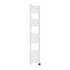 Fjord 1800 x 400mm Curved White Thermostatic Touch Control Electric Heated Towel Rail