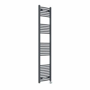 Fjord 1800 x 400mm Curved Anthracite Thermostatic Touch Control Wifi Electric Heated Towel Rail