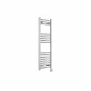 Fjord 1200 x 400mm Curved Chrome Thermostatic Touch Control Wifi Electric Heated Towel Rail