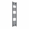 Fjord 1800 x 400mm Curved Anthracite Prefilled Electric Heated Towel Rail