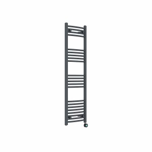 Fjord 1400 x 400mm Curved Anthracite Thermostatic Touch Control Electric Heated Towel Rail