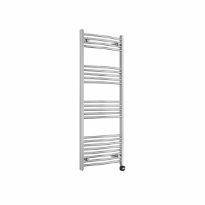 Fjord 1400 x 600mm Curved Chrome Thermostatic Touch Control Electric Heated Towel Rail