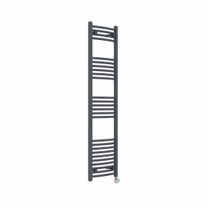Fjord 1600 x 400mm Curved Anthracite Thermostatic Touch Control Electric Heated Towel Rail