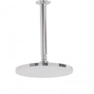 242mm Round Chrome Rainfall Shower Head & Ceiling Mounted Arm