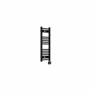 Bergen 800 x 300mm Straight Black Thermostatic Touch Control Electric Heated Towel Rail
