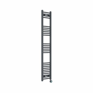 Fjord 1600 x 300mm Curved Anthracite Thermostatic Touch Control Wifi Electric Heated Towel Rail