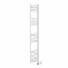 Fjord 1800 x 300mm Curved White HEC Thermostatic Electric Heated Towel Rail