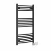 Fjord 1000 x 500mm Curved Black HEC Thermostatic Electric Heated Towel Rail