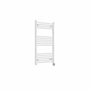 Fjord 1000 x 600mm Curved White Thermostatic Touch Control Wifi Electric Heated Towel Rail
