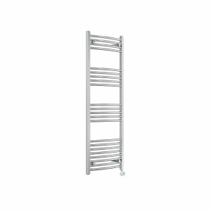 Fjord 1400 x 500mm Curved Chrome Thermostatic Touch Control Electric Heated Towel Rail