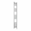 Fjord 1800 x 300mm Curved Chrome Thermostatic Wifi Control Electric Heated Towel Rail