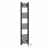 Fjord 1400 x 300mm Curved Black HEC Thermostatic Electric Heated Towel Rail