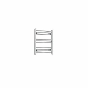 Fjord 600 x 600mm Curved Chrome Prefilled Electric Heated Towel Rail