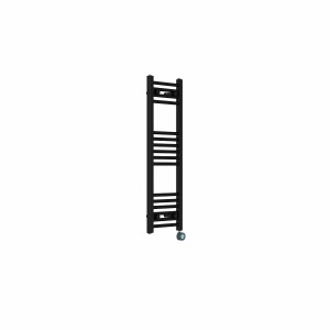 Bergen 1000 x 300mm Straight Black Thermostatic Touch Control Electric Heated Towel Rail