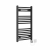 Fjord 800 x 400mm Curved Black HEC Thermostatic Electric Heated Towel Rail