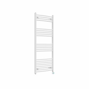 Fjord 1400 x 600mm Curved White Thermostatic Touch Control Electric Heated Towel Rail