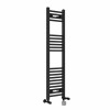 Bergen 1200 x 300mm Dual Fuel Straight Black Thermostatic Electric Heated Towel Rail