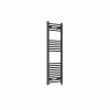 Fjord 1200 x 400mm Curved Anthracite Prefilled Electric Heated Towel Rail