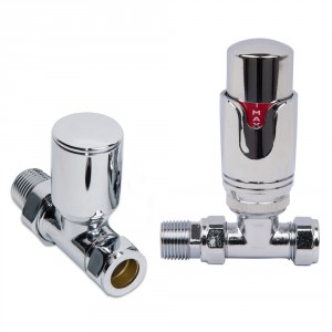 Designer Straight 15mm Thermostatic Radiator Valve Pack