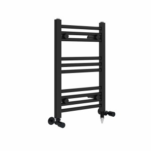 Bergen 600 x 400mm Dual Fuel Straight Black Electric Heated Towel Rail