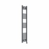 Fjord 1600 x 300mm Curved Anthracite Thermostatic Touch Control Electric Heated Towel Rail