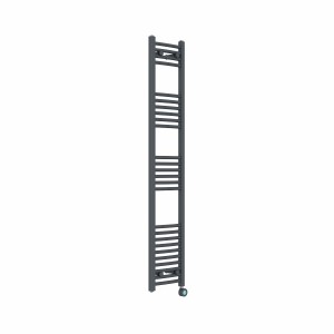 Fjord 1600 x 300mm Curved Anthracite Thermostatic Touch Control Electric Heated Towel Rail