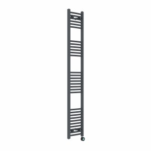 Fjord 1800 x 300mm Curved Anthracite Thermostatic Touch Control Electric Heated Towel Rail