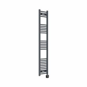 Fjord 1600 x 300mm Curved Anthracite Thermostatic Wifi Control Electric Heated Towel Rail