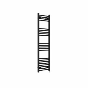 Bergen 1400 x 400mm Straight Black Prefilled Electric Heated Towel Rail