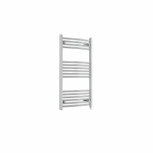 Fjord 1000 x 600mm Curved Chrome Prefilled Electric Heated Towel Rail