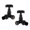 Traditional Corner Cross Head Radiator Valves - Black