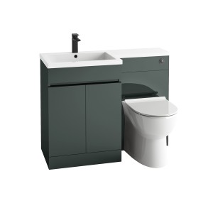 Imperio Faro - 1100mm Bathroom Furniture Left Vanity Unit and Toilet Unit with Basin - Anthracite