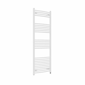 Fjord 1600 x 600mm Curved White Electric Heated Towel Rail