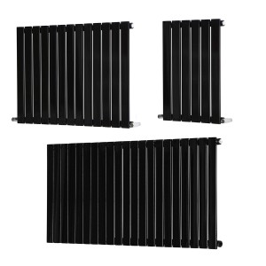 Karlstad 600 x 1022mm Black Copper Double Flat Panel Horizontal ...