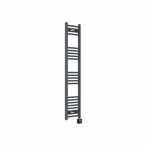 Fjord 1400 x 300mm Curved Anthracite Thermostatic Wifi Control Electric Heated Towel Rail