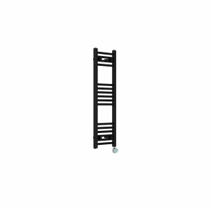Bergen 1000 x 300mm Straight Black Thermostatic Touch Control Wifi Electric Heated Towel Rail