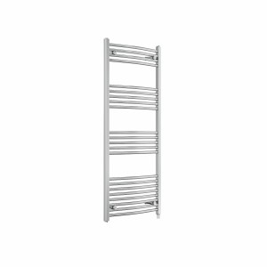 Fjord 1400 x 600mm Curved Chrome Prefilled Electric Heated Towel Rail