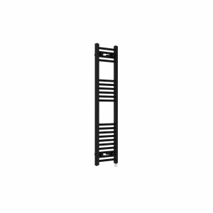 Bergen 1200 x 300mm Straight Black Prefilled Electric Heated Towel Rail