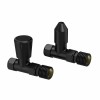 15mm Straight Manual Radiator Valves - Black