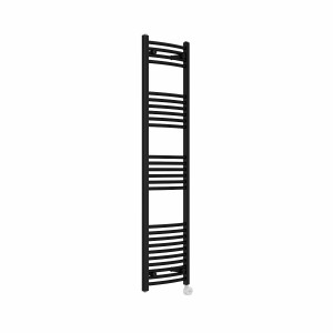 Fjord 1600 x 400mm Curved Black Thermostatic Touch Control Electric Heated Towel Rail